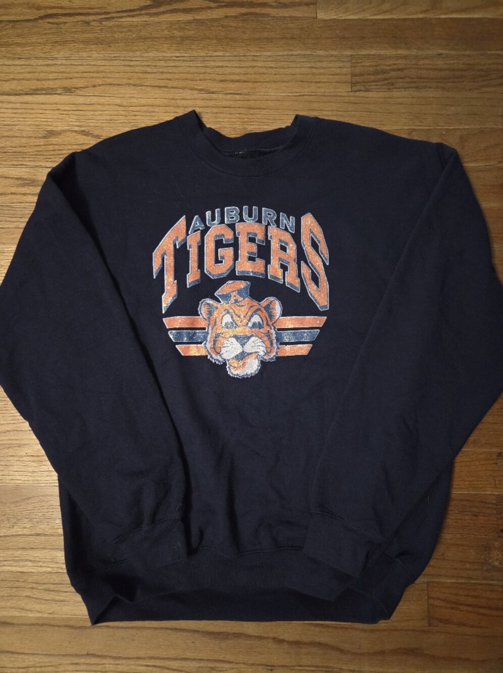Gildan Navy Auburn Tigers Graphic Sweatshirt with Orange & White Print